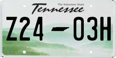 TN license plate Z2403H
