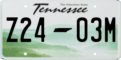 TN license plate Z2403M