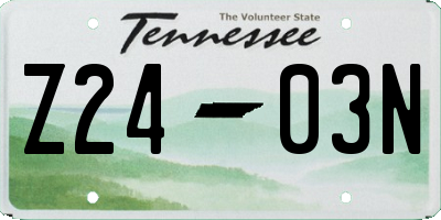 TN license plate Z2403N