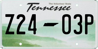 TN license plate Z2403P