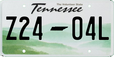 TN license plate Z2404L