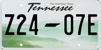 TN license plate Z2407E