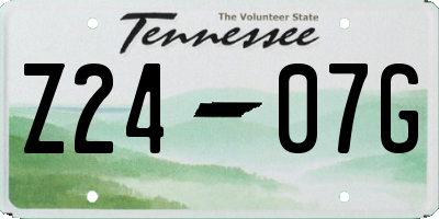 TN license plate Z2407G