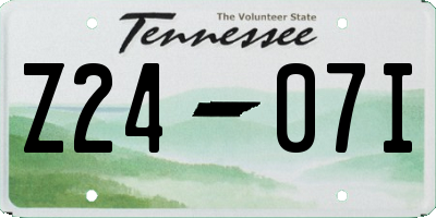 TN license plate Z2407I