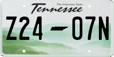 TN license plate Z2407N