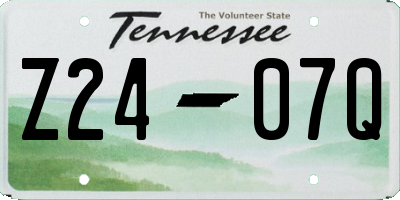 TN license plate Z2407Q