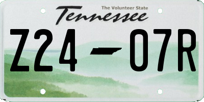 TN license plate Z2407R