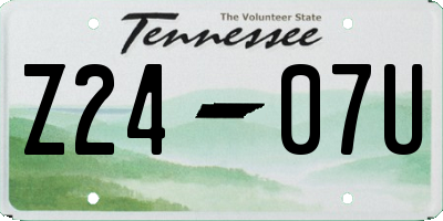 TN license plate Z2407U