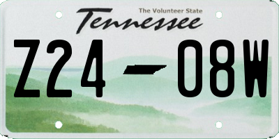TN license plate Z2408W
