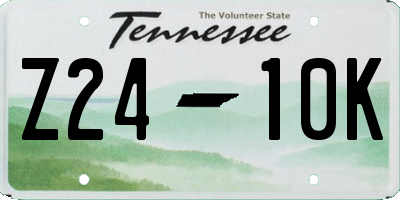 TN license plate Z2410K
