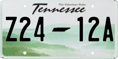 TN license plate Z2412A