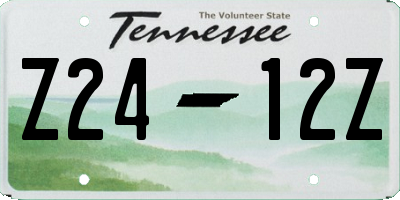TN license plate Z2412Z
