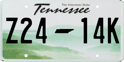 TN license plate Z2414K