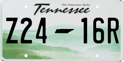 TN license plate Z2416R