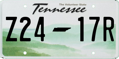 TN license plate Z2417R