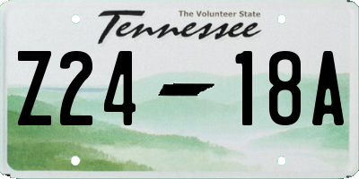 TN license plate Z2418A