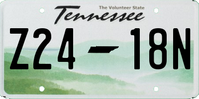 TN license plate Z2418N