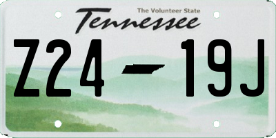 TN license plate Z2419J