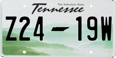 TN license plate Z2419W