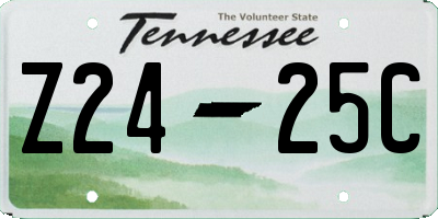 TN license plate Z2425C