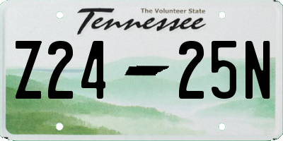 TN license plate Z2425N