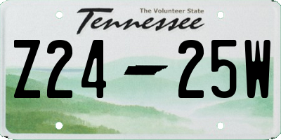 TN license plate Z2425W