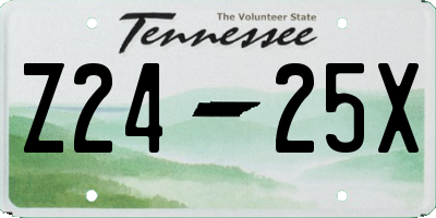 TN license plate Z2425X
