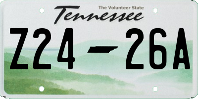 TN license plate Z2426A