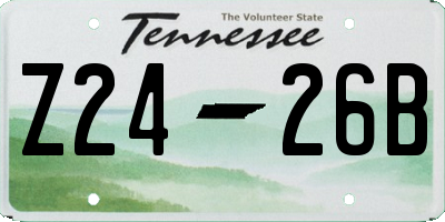 TN license plate Z2426B