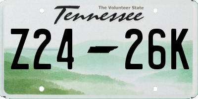 TN license plate Z2426K