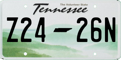 TN license plate Z2426N