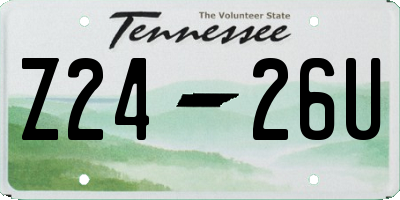TN license plate Z2426U