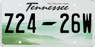 TN license plate Z2426W