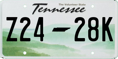 TN license plate Z2428K