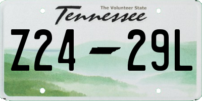 TN license plate Z2429L
