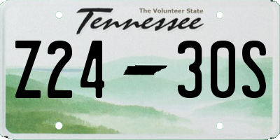 TN license plate Z2430S
