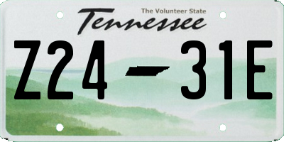 TN license plate Z2431E