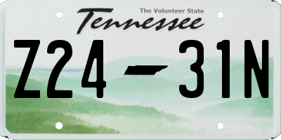 TN license plate Z2431N