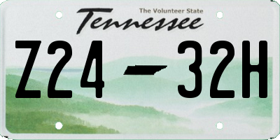 TN license plate Z2432H