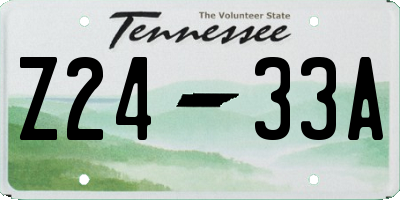 TN license plate Z2433A