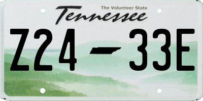 TN license plate Z2433E