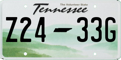TN license plate Z2433G