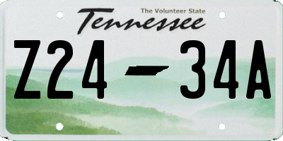 TN license plate Z2434A