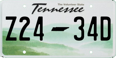 TN license plate Z2434D