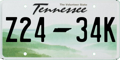 TN license plate Z2434K