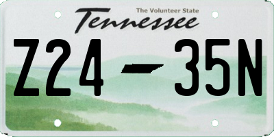 TN license plate Z2435N