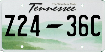 TN license plate Z2436C