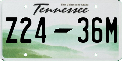 TN license plate Z2436M