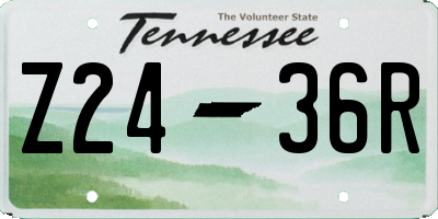 TN license plate Z2436R