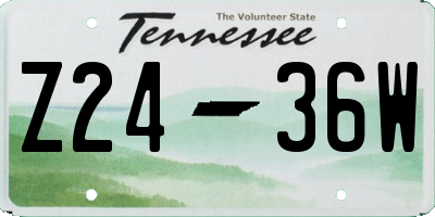 TN license plate Z2436W